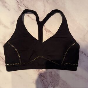Lululemon Athletica Black Sports Bra with Gold Stitching